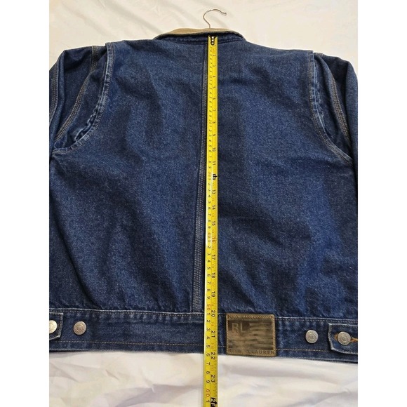 Vintage 90s Polo Ralph Lauren Stable Jacket Denim Corduroy Coller Medium Cotton - Picture 14 of 15